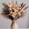 Luxury Faux Flower Arrangement – Realistic Artificial Flowers with Beige & White Peonies, Dried Pampas Grass, Bunny Tails & Eucalyptus for Home, Wedding & Event Décor